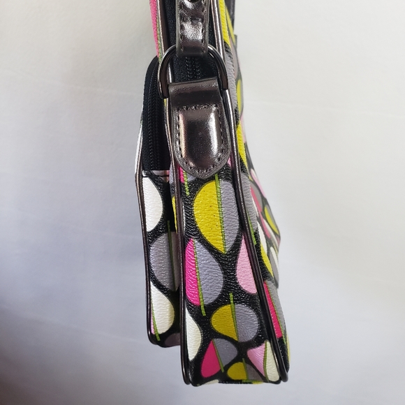 Vera Bradley Crossbody Bag Moon Drops  Textured PVC Double Zip  Like New - Picture 7 of 16